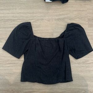 Abercrombie & Fitch Black Linen Top